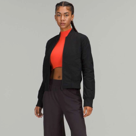Lululemon Non-Stop Reversible Bomber Jacket Black Size 6 - Picture 1 of 7